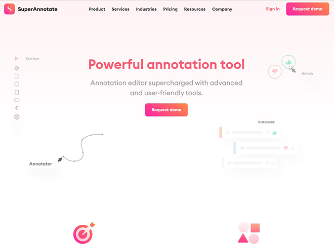 Homepage of super annotate