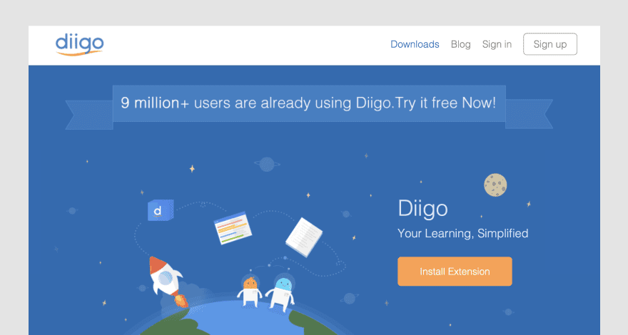 Diigo homepage