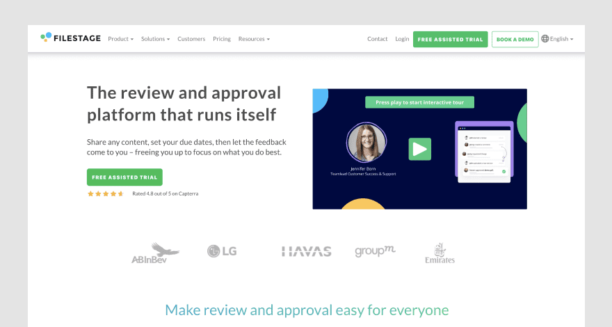 Filestage homepage