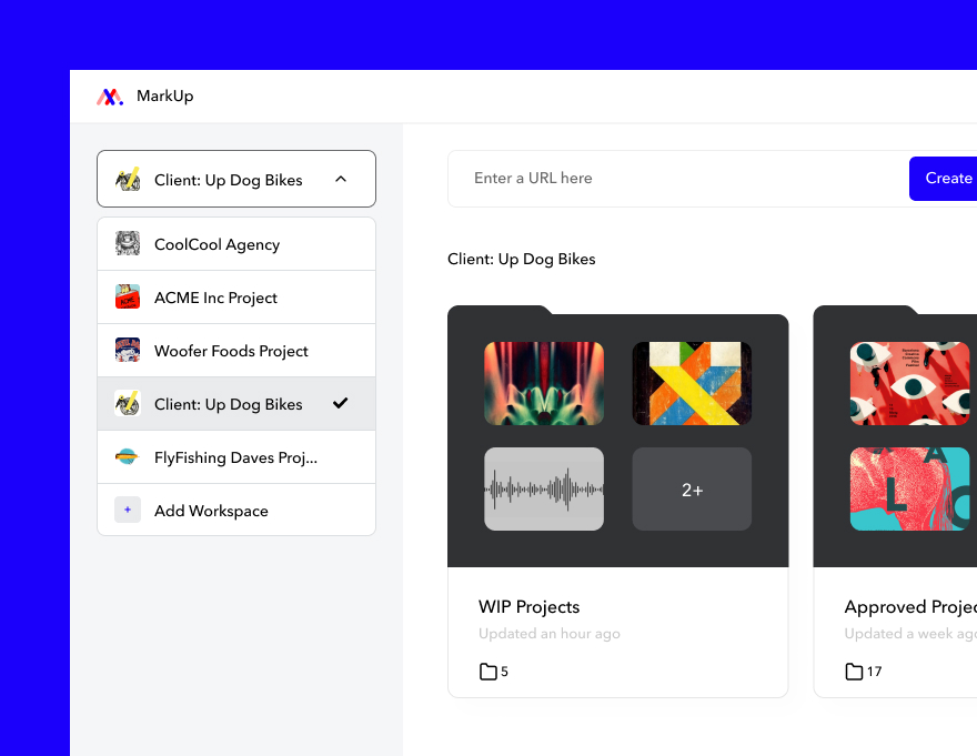 Use Folders with the MarkUp.io Pro plan