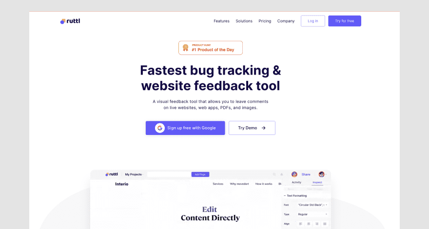 Ruttl homepage