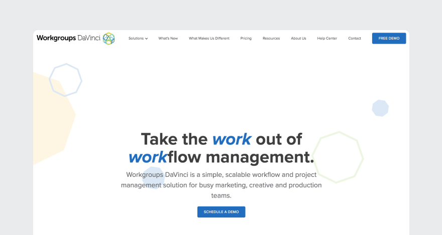 Workgroups DaVinci's homepage.