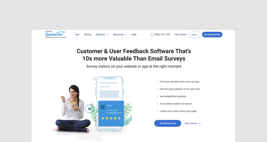 Qualaroo homepage.