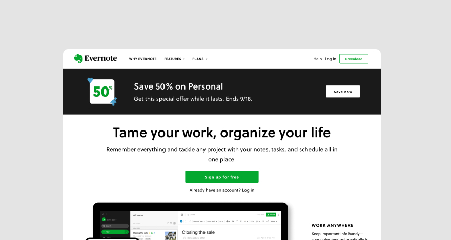 Evernote's pricing.