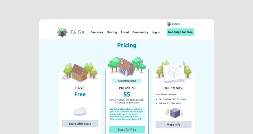 Taiga's pricing.