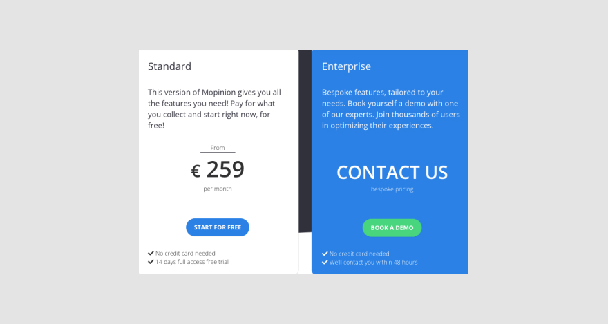 Mopinion's pricing.