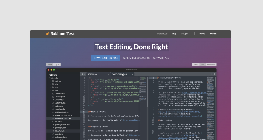 Sublime Text's homepage.