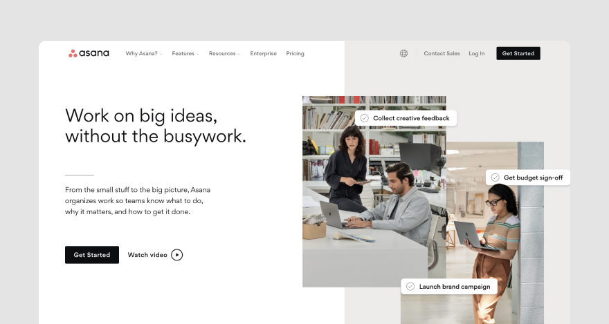 Asana homepage
